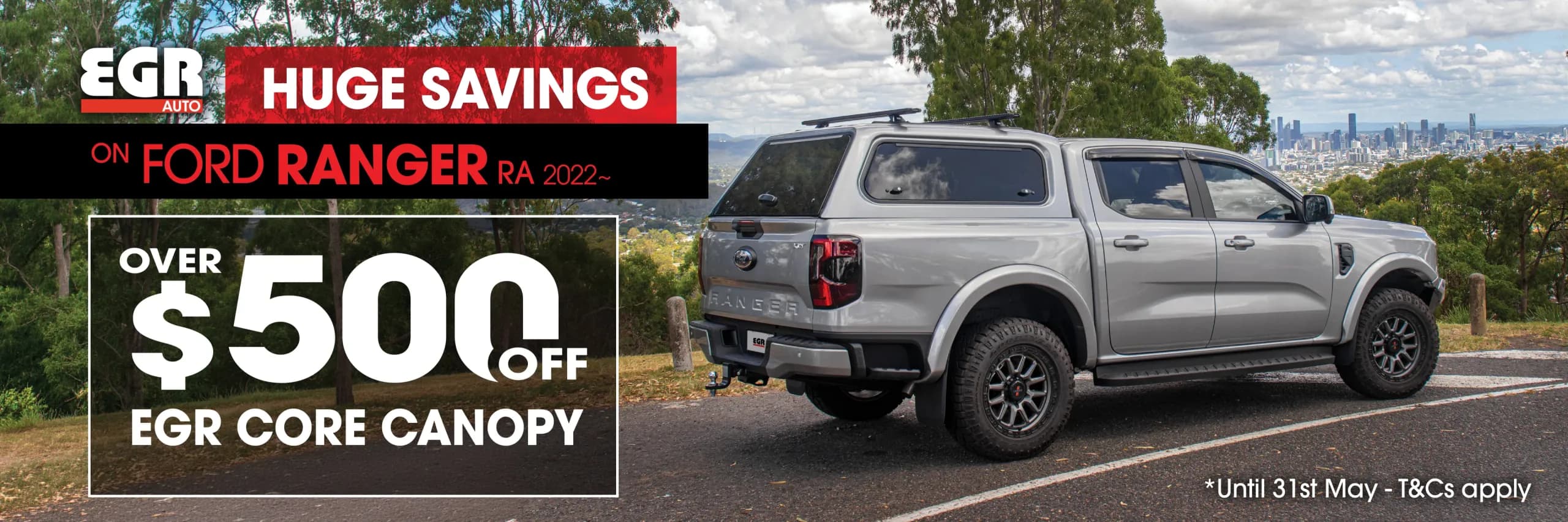 Huge savings, over $500 off EGR Core Canopy for the Ford Ranger RA 2022-onwards