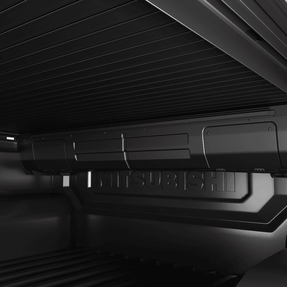 Interior view of the Mitsubishi Triton MQ/MR tub beneath the EGR Auto RollTrac Manual Roller Cover