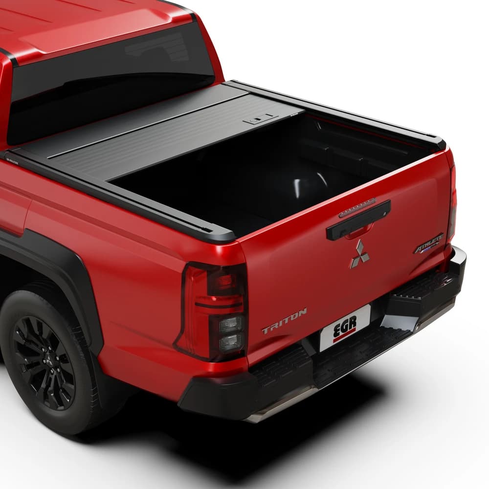 Mitsubishi Triton MQ/MR with the EGR Auto RollTrac Manual Roller Cover partially open showing smooth manual operation